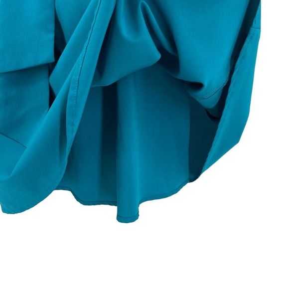 GREAT JONES Turquoise Stretch Surplice Tie Front Blouson Dress - Size Small EUC - Picture 8 of 16